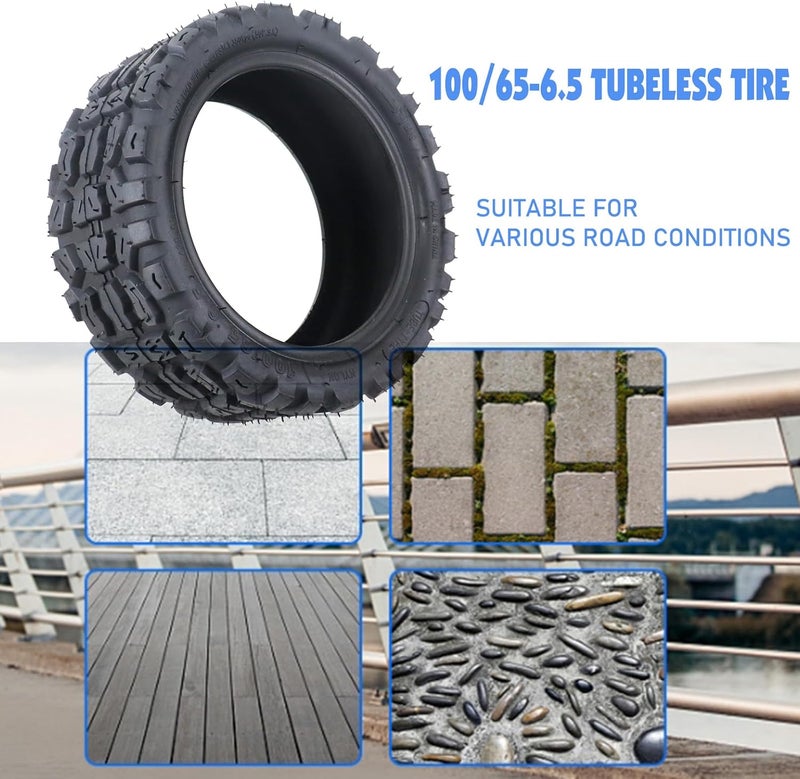 HTBCCHB 100/65-6.5 tubeless electric scooter road tire 11 Inches Vacuum Tire Off Road Wheel for Sealup/Dualtron Ultra/Thunder/Zero 11x / Speedual Plus - Image 4
